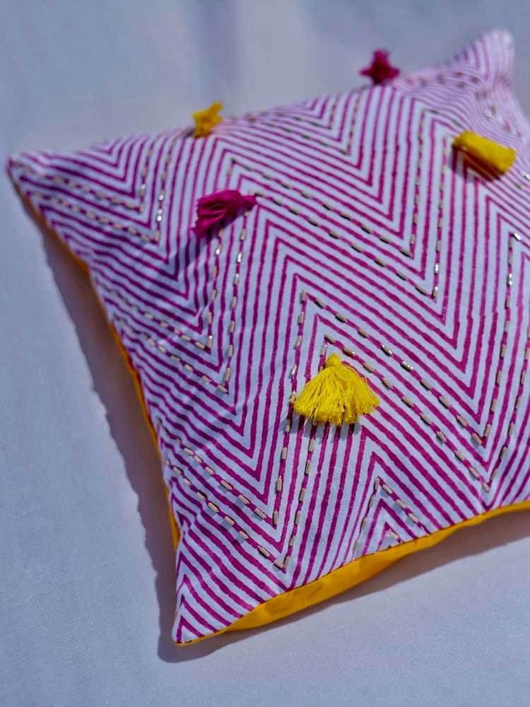 Chevron Beadwork Cushion Cover - Image 6