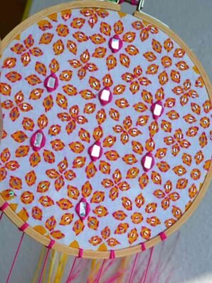 jaal dream catcher yellow and pink 1