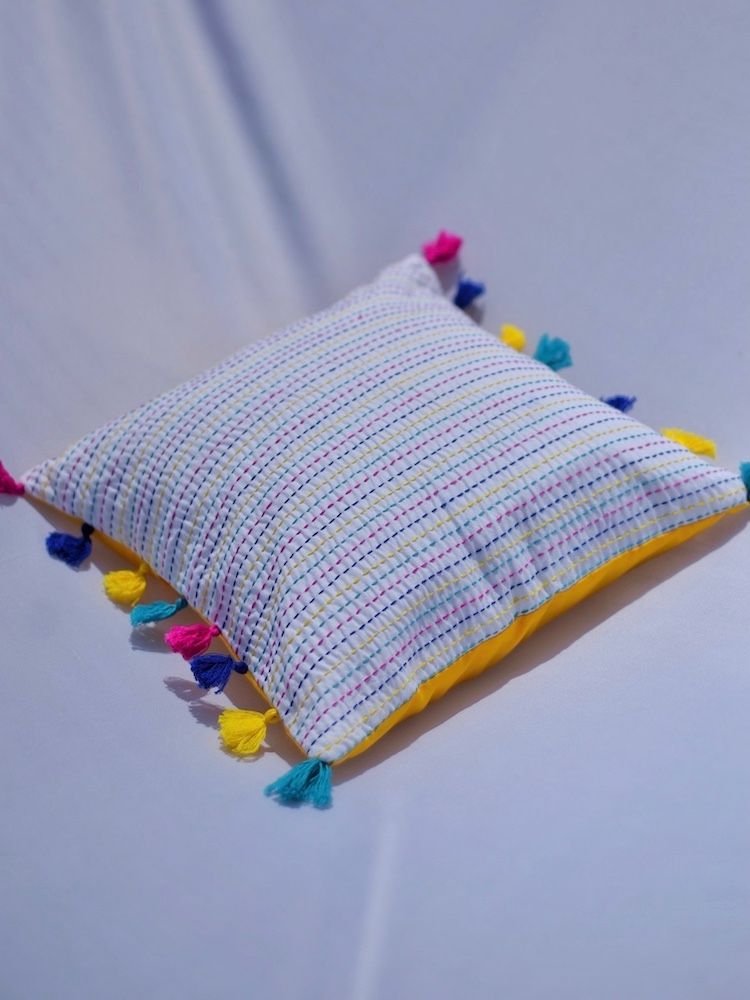 Kantha Multicolour with Tassels - Image 3
