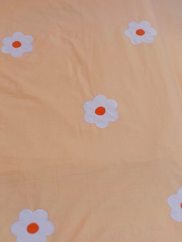 Orange Applique Flower Bedsheet - Image 6