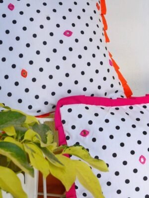polka frill cushion 1