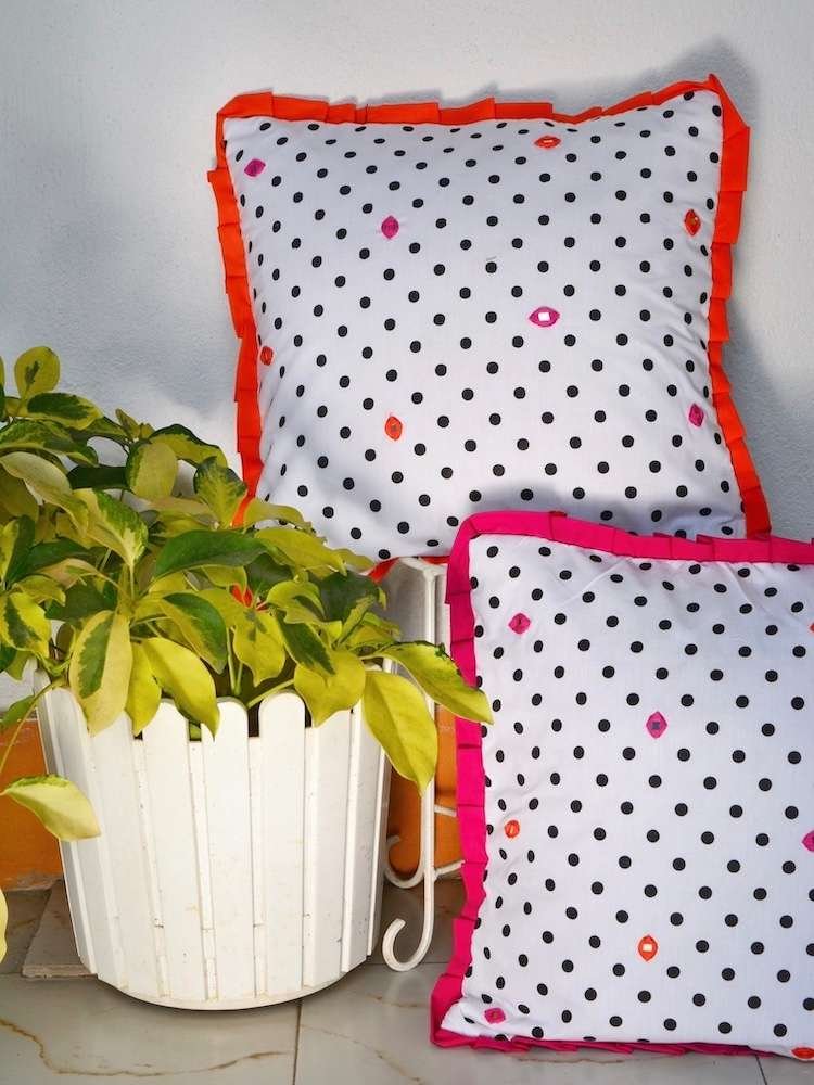 Polka Frill Cushion Cover - Image 3