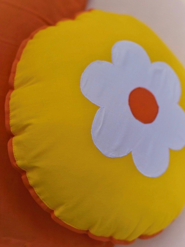 Round Flower Patch Cushion - Image 4
