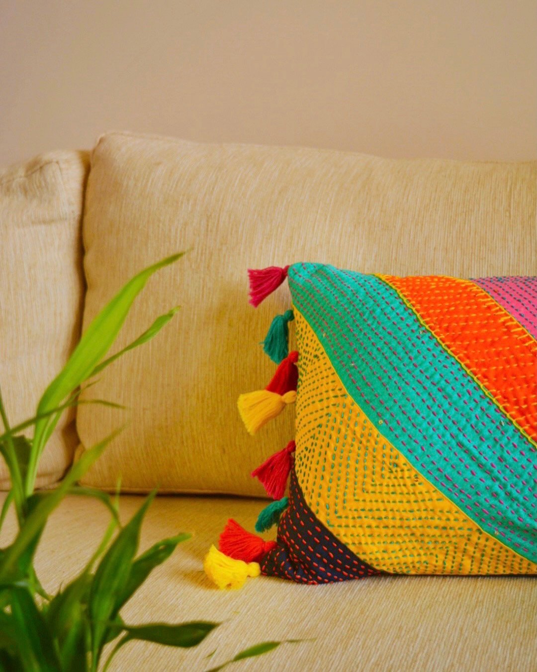 Banjaran Kantha Cushion - Image 3