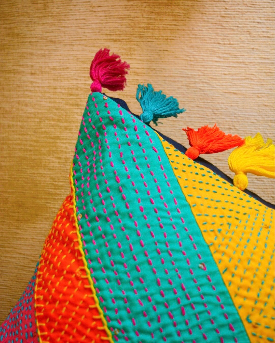Banjaran Kantha Cushion - Image 4