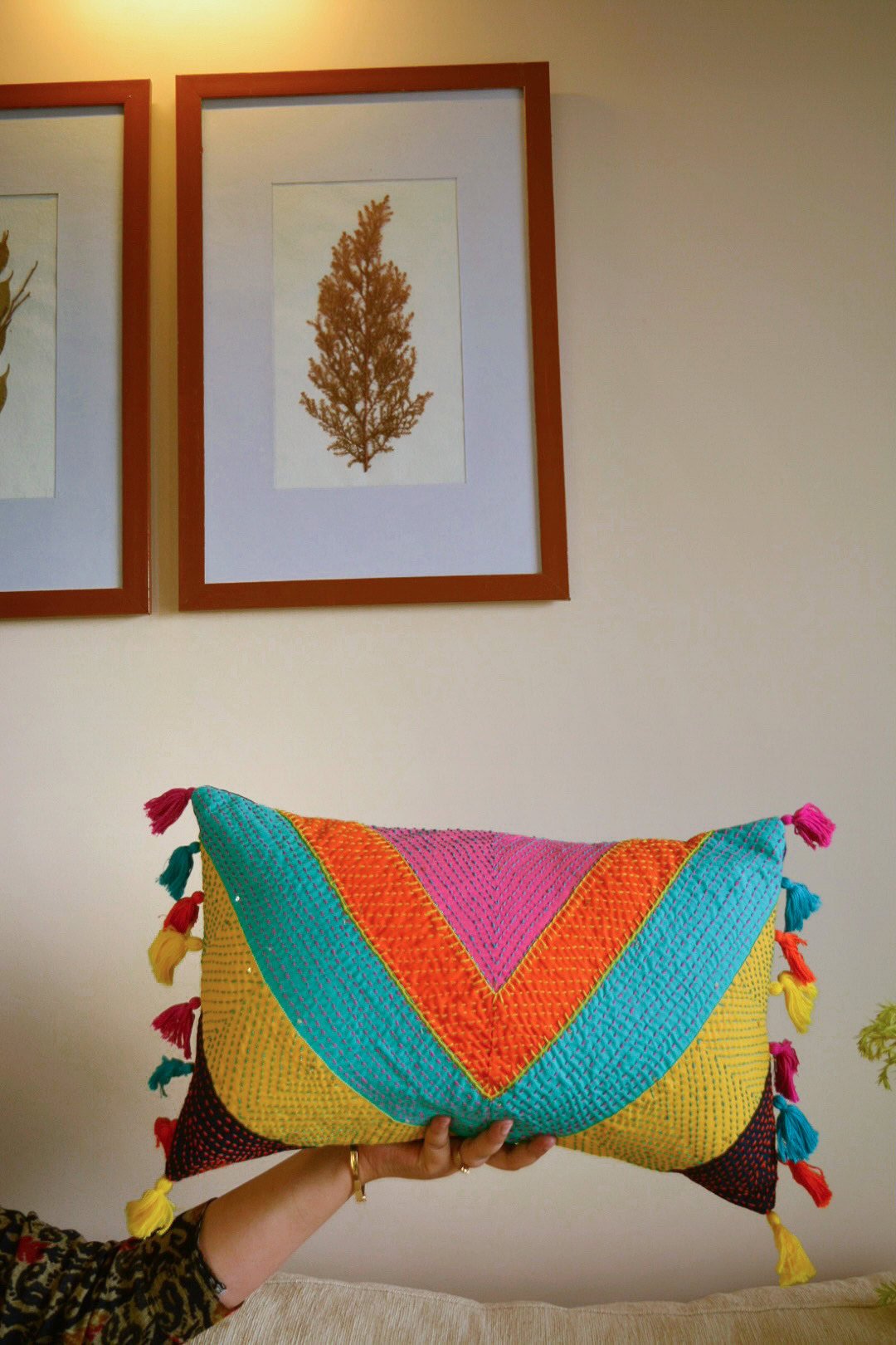 Banjaran Kantha Cushion - Image 6